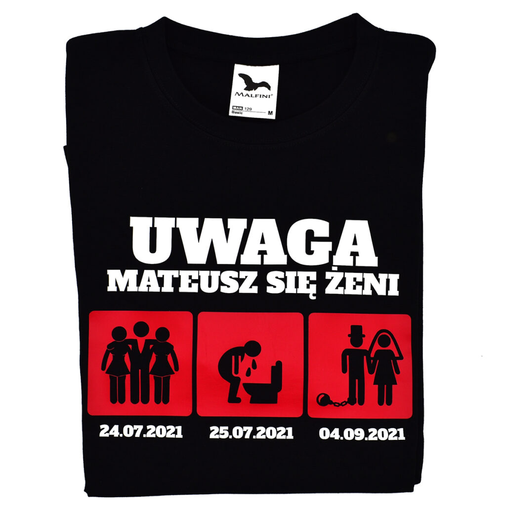 Koszulka na wieczór kawalerski UWAGA